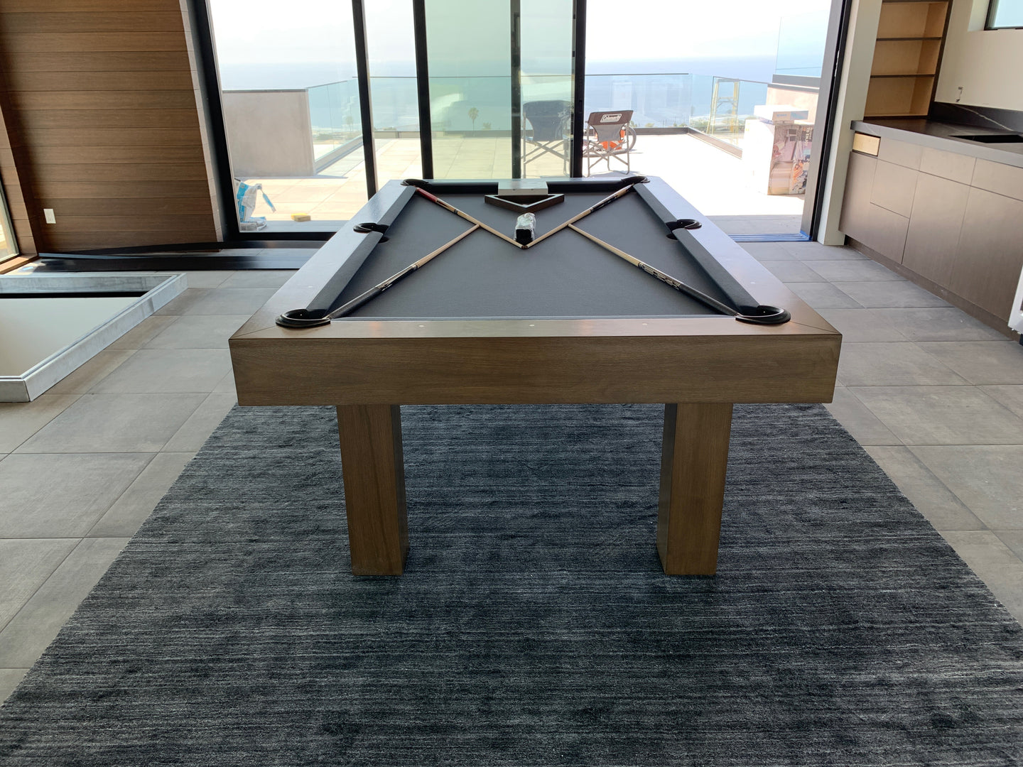 The Inside Modern Pool Table Solid Walnut with Custom Finish